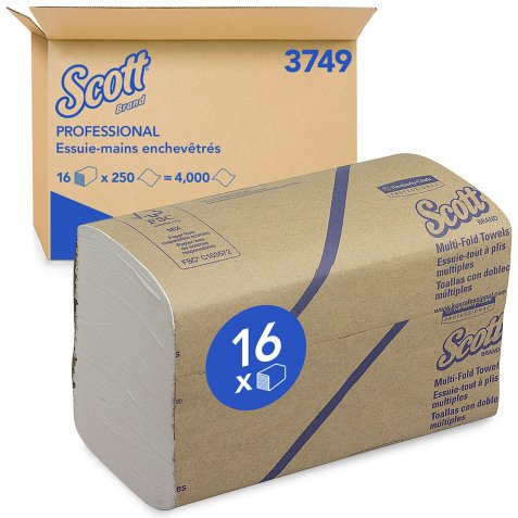 Papier essuie-mains pliage enchevêtré Scott Professional 3749 – Carton de 4000