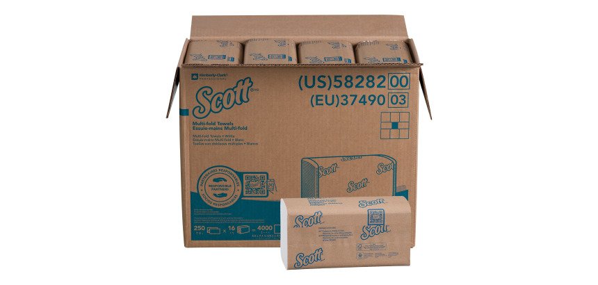 Papier essuie-mains pliage enchevêtré Scott Professional 3749 – Carton de 4000