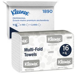 Papier essuie-mains pliage enchevêtré Kleenex Airflex 1890 - Carton de 2400