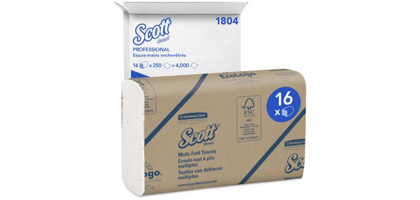 Papier essuie-mains pliage enchevêtré Scott Professional 1804 – Carton de 4000