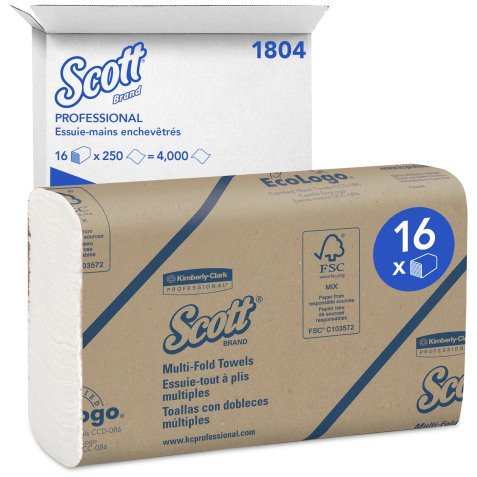 Papier essuie-mains pliage enchevêtré Scott Professional 1804 – Carton de 4000