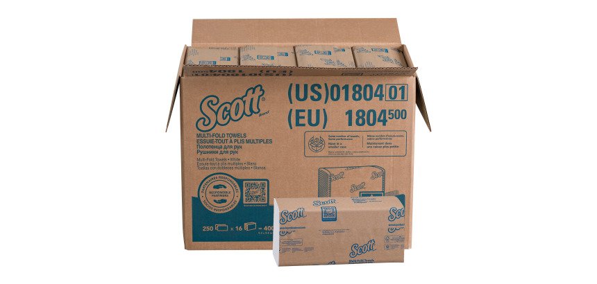 Papier essuie-mains pliage enchevêtré Scott Professional 1804 – Carton de 4000