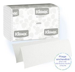 Papier essuie-mains pliage enchevêtré Kleenex Airflex 1890 - Carton de 2400