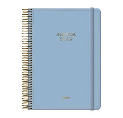 Agenda espiral Día Página Velvet Dohe 14 x 20 cm Azul