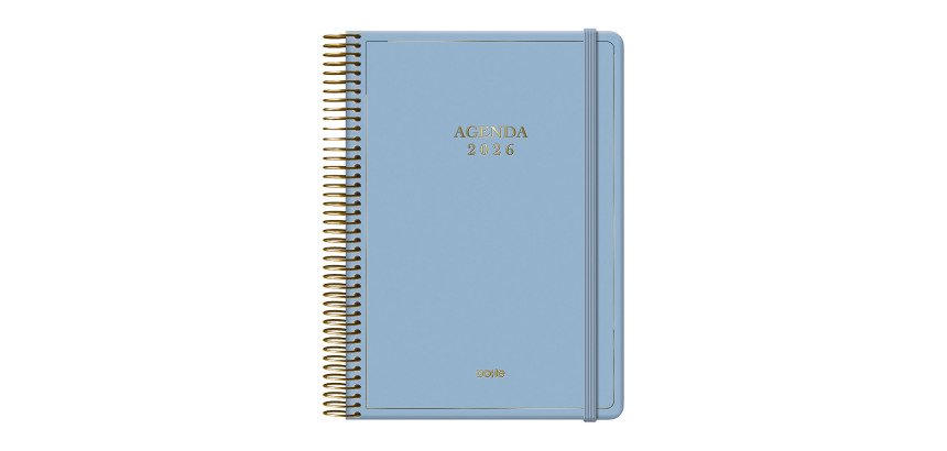 Agenda espiral Día Página Velvet Dohe 14 x 20 cm Azul