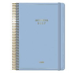 Agenda espiral Día Página Velvet Dohe 14 x 20 cm Azul
