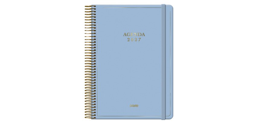 Agenda espiral Día Página Velvet Dohe 14 x 20 cm Azul