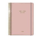 Agenda espiral Día Página Velvet Dohe 14 x 20 cm Rosa