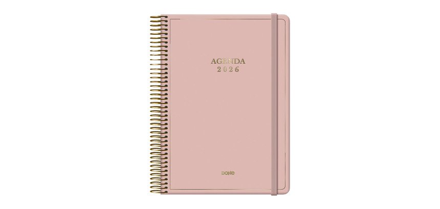 Agenda espiral Día Página Velvet Dohe 14 x 20 cm Rosa