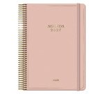 Agenda espiral Día Página Velvet Dohe 14 x 20 cm Rosa