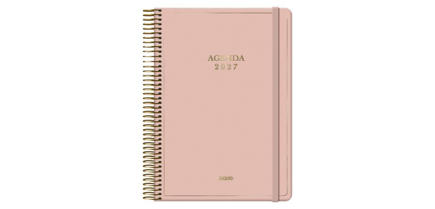 Agenda espiral Día Página Velvet Dohe 14 x 20 cm Rosa