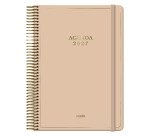 Agenda espiral Día Página Velvet Dohe 14 x 20 cm Beige