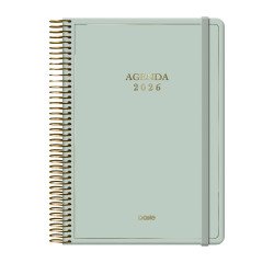 Agenda espiral Día Página Velvet Dohe 14 x 20 cm Verde