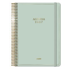 Agenda espiral Día Página Velvet Dohe 14 x 20 cm Verde