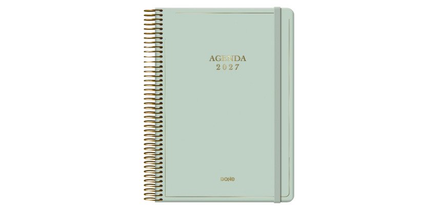 Agenda espiral Día Página Velvet Dohe 14 x 20 cm Verde