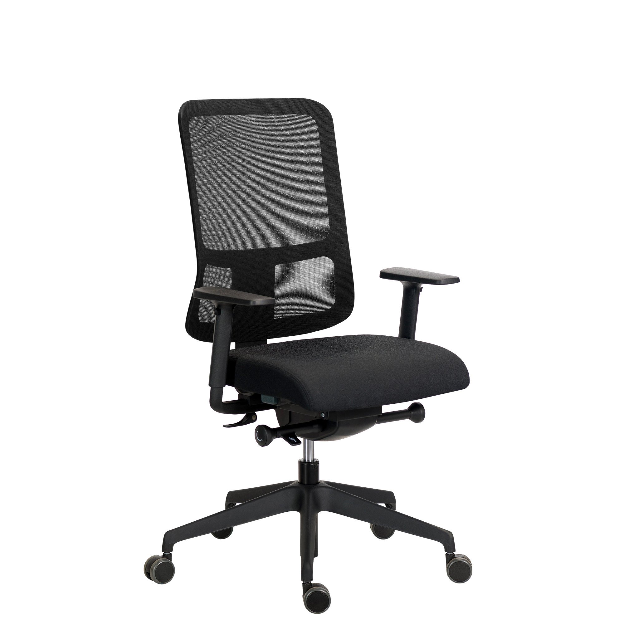 Chaise de bureau ergonomique Sitizen - Mécanisme synchrone - Tissu et maille - Noir - Avec ou sans accoudoirs - Pieds noirs