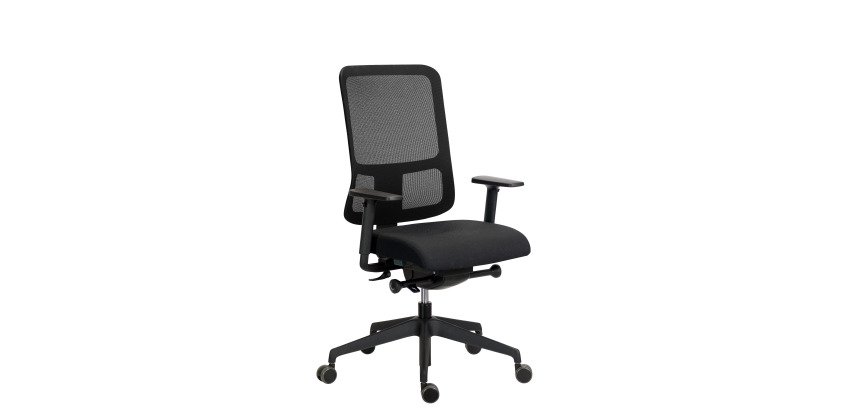 Chaise de bureau Ofys maille avec accoudoirs 3D noir