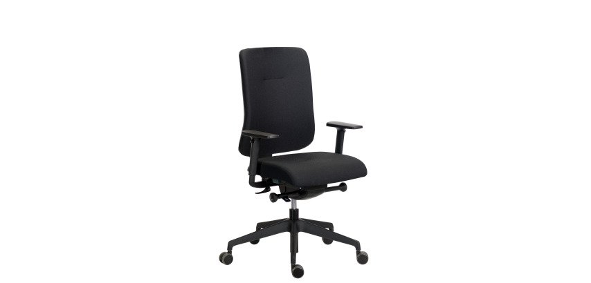 Ergonomische bureaustoel Sitizen, synchromechanisme met zitdiepteverstelling, brandwerende stof, met of zonder armleuningen, zwarte poten