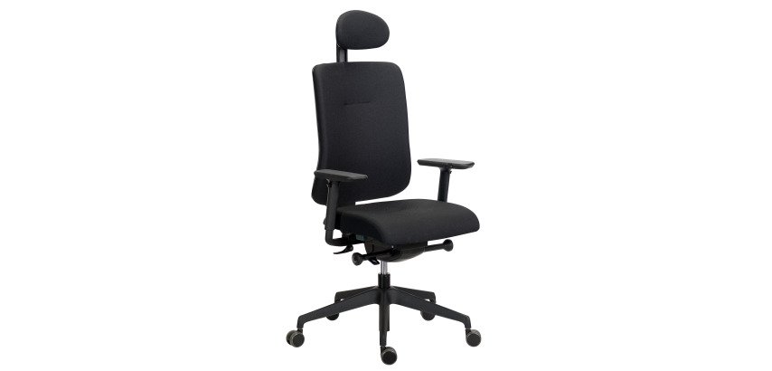 Bürostuhl Sitizen - Ergonomischer Bürostuhl - Synchronmechanik - Stoffbezug - Mit oder ohne Armlehnen - Schwarze Füße - Kopfstütze