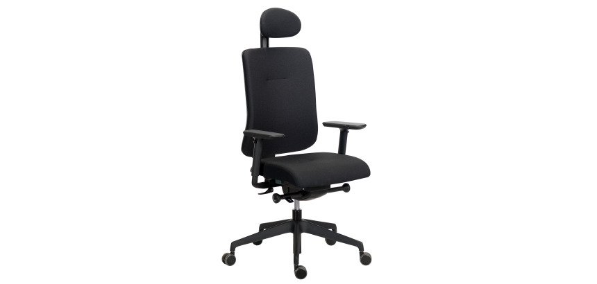 Chaise de bureau ergonomique Sitizen - Mécanisme synchrone -Tissu - Avec ou sans accoudoirs -Pieds noirs - Appui tête