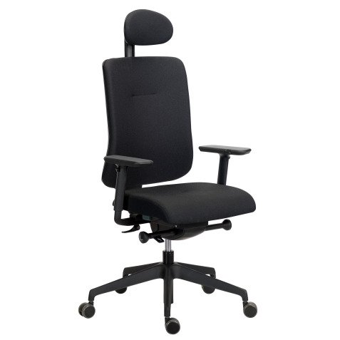Chaise de bureau ergonomique Sitizen - Mécanisme synchrone -Tissu - Avec ou sans accoudoirs -Pieds noirs - Appui tête