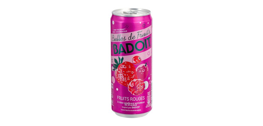 Sprudelwasser Badoit Bio-Fruchtblasen Rote Früchte 33 cl - 24 Dosen
