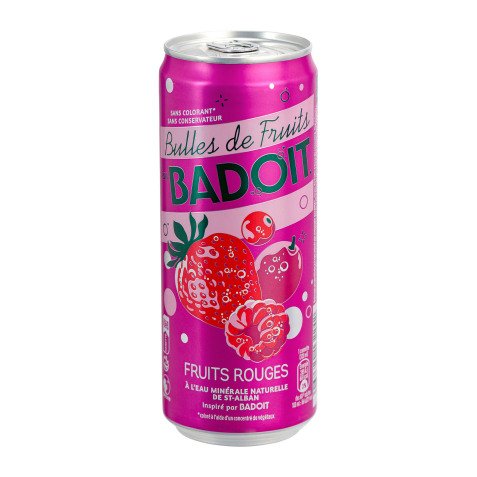Eau gazeuse Badoit Bulles de fruits Bio fruits rouges 33 cl - 24 bouteilles