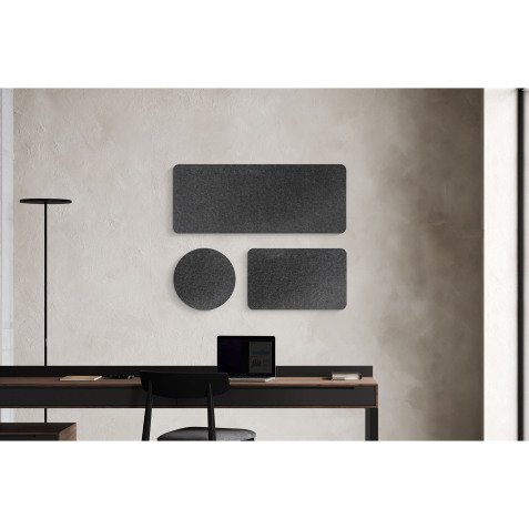 Panneau mural acoustique Wall Sculpo carré , PET gris foncé,  L 600 x H 600 mm ARCHYI
