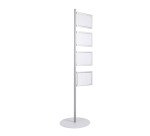 Panneau d'affichage autoportant à clip Bi-Office Snap Display cadre aluminium pour 4 affiches A4