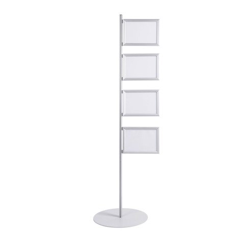Zelfstaand informatiebord met klem Bi-Office Snap Display aluminium frame voor 4 A4-posters