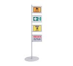 Panneau d'affichage autoportant à clip Bi-Office Snap Display cadre aluminium pour 4 affiches A4