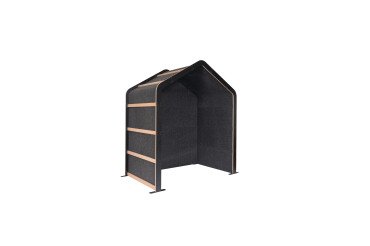 Alcôve acoustique - cabine de confidentialité Villa Sculpo, PET gris foncé,  L 200 x H 230 x P 124,5 cm ARCHYI