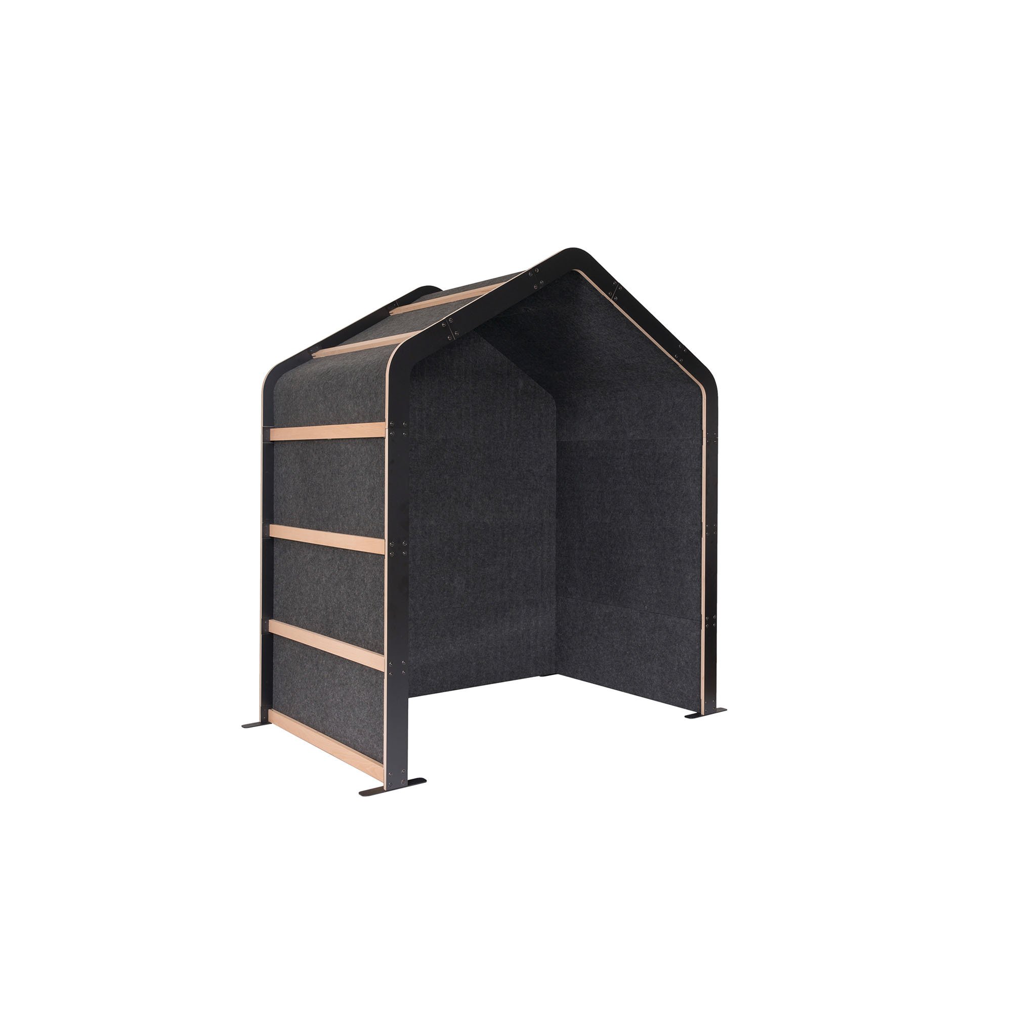 Alcôve acoustique - cabine de confidentialité Villa Sculpo, PET gris foncé,  L 200 x H 230 x P 124,5 cm ARCHYI