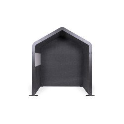 Alcôve acoustique - cabine de confidentialité Villa Sculpo, PET gris foncé,  L 200 x H 230 x P 124,5 cm ARCHYI