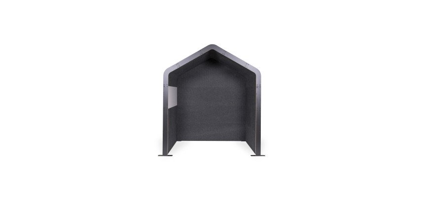 Alcôve acoustique - cabine de confidentialité Villa Sculpo, PET gris foncé,  L 200 x H 230 x P 124,5 cm ARCHYI