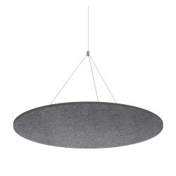 Panneau plafond Sculpo rond acoustique, gris foncé, diamètre 120 cm ARCHYI