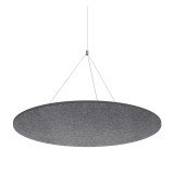 Panneau plafond Sculpo rond acoustique, gris foncé, diamètre 120 cm ARCHYI