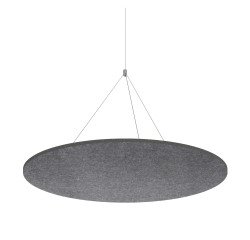 Panneel plafond Sculpo rond akoestisch, donkergrijs, diameter 120 cm ARCHYI