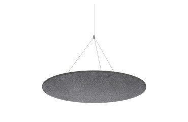 Panneau plafond Sculpo rond acoustique, gris foncé, diamètre 120 cm ARCHYI