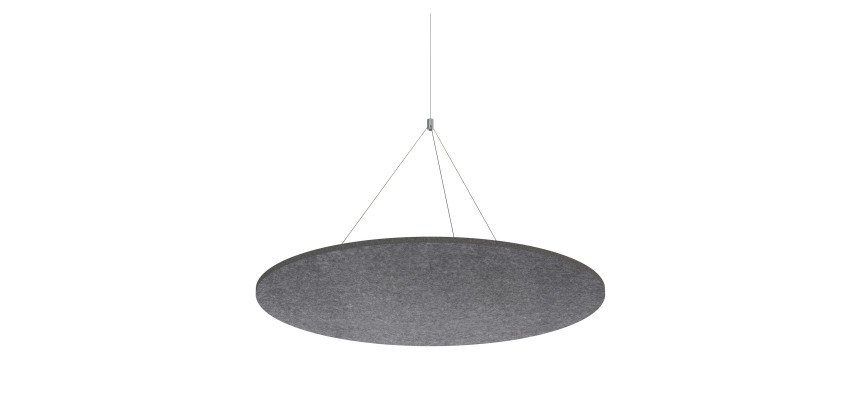 Panneau plafond Sculpo rond acoustique, gris foncé, diamètre 120 cm ARCHYI