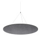 Panneau plafond Sculpo rond acoustique, gris foncé, diamètre 120 cm ARCHYI