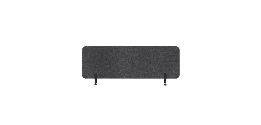 Akustik-Arbeitsplatzpaneel Sculpo grau, Metallbefestigung, L 140 x H 40 cm ARCHYI
