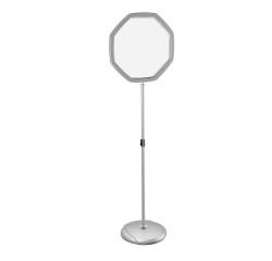 Octagonal gray lacquered Bi-Office gray on stand