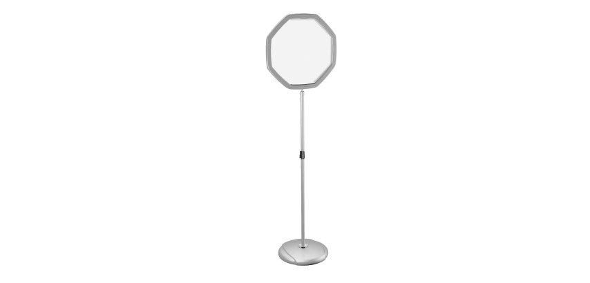 Octagonal gray lacquered Bi-Office gray on stand