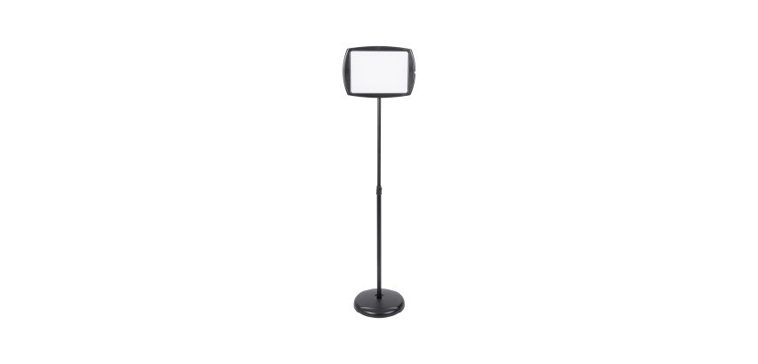 ```html
Rechteckiges Standtafel-Panel, lackiert, Bi-Office, Schwarz
```