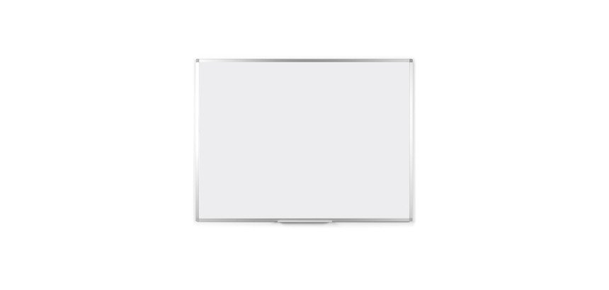 Tableau blanc acier laqué cadre aluminium 120 x 120 cm  Ayda Bi-Office