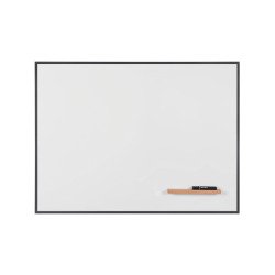 Tableau blanc acier émaillé magnétique cadre noir 120 x 90 Curvo Bi Office