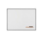 White magnetic enameled steel board with black frame 150 x 120 Curvo Bi Office