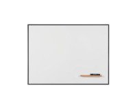 Tableau blanc acier émaillé magnetique cadre noir 150 x 120 Curvo Bi Office