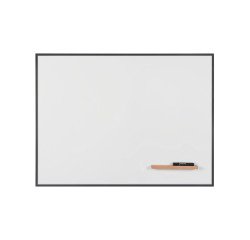 Tableau blanc acier émaillé magnétique cadre noir 120 x 90 Curvo Bi Office